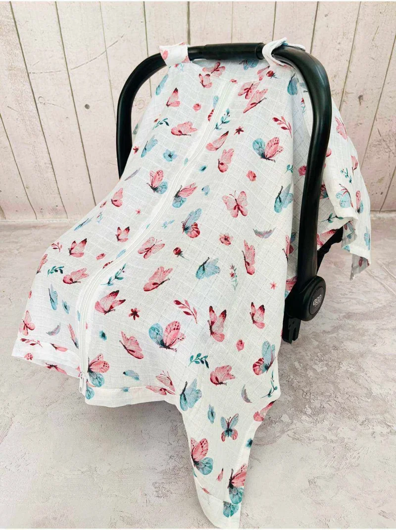 juniperus Zippered Muslin Diaper Stroller Cover