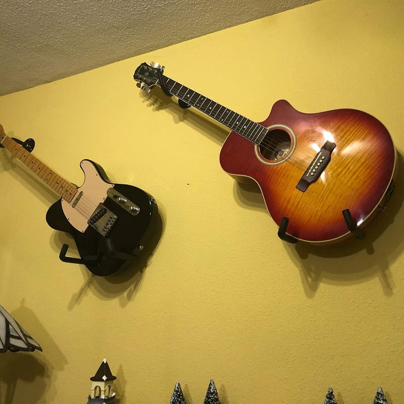 Orgrimmar Guitar Wall Mount Acoustic/Electric/Classical Guitar, Ukulele, Banjo and Mandolin Wall Hanger Slat Horizontal Holder Bass Stand Rack Hook (Set of 4) - Image 5