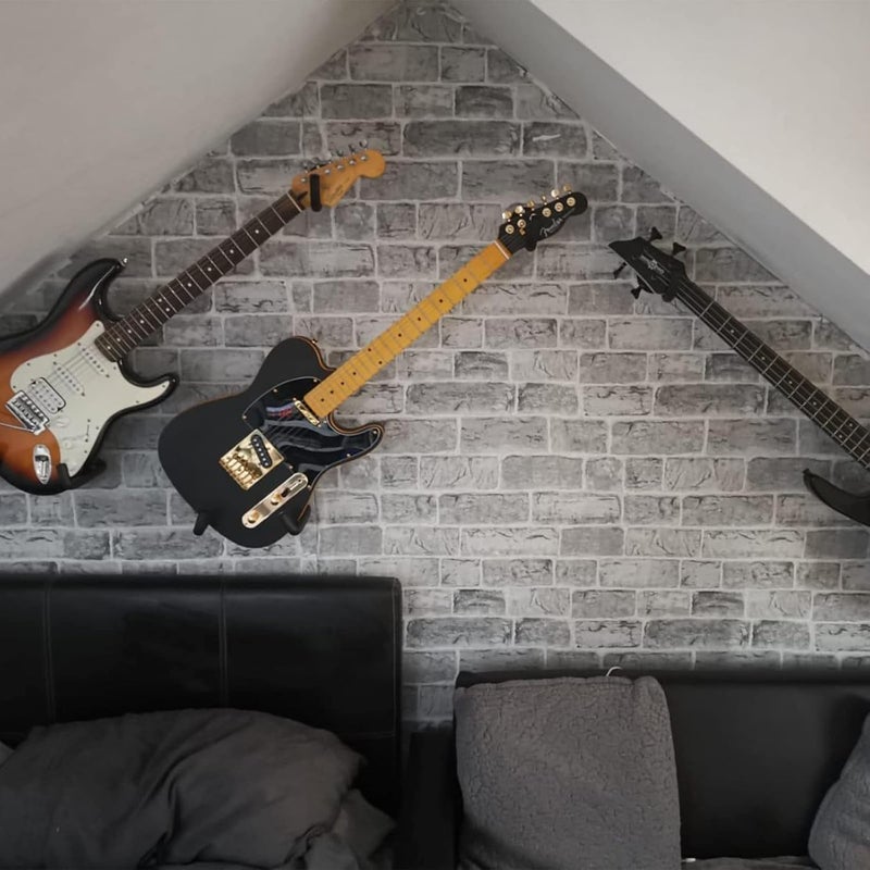 Orgrimmar Guitar Wall Mount Acoustic/Electric/Classical Guitar, Ukulele, Banjo and Mandolin Wall Hanger Slat Horizontal Holder Bass Stand Rack Hook (Set of 4) - Image 4