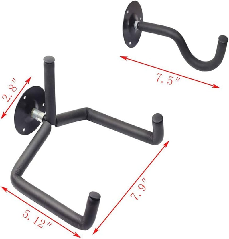 Orgrimmar Guitar Wall Mount Acoustic/Electric/Classical Guitar, Ukulele, Banjo and Mandolin Wall Hanger Slat Horizontal Holder Bass Stand Rack Hook (Set of 4) - Image 3