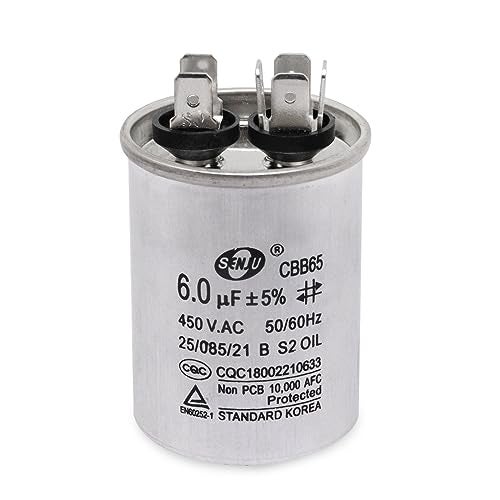 BENLIUDH 6 uf MFD 450 Volt Fan Motor Run Oval Capacitor for AC Motor Run or Fan Start and Cool or Heat Pump Air Conditione Conditioner (6UF) - Image 1