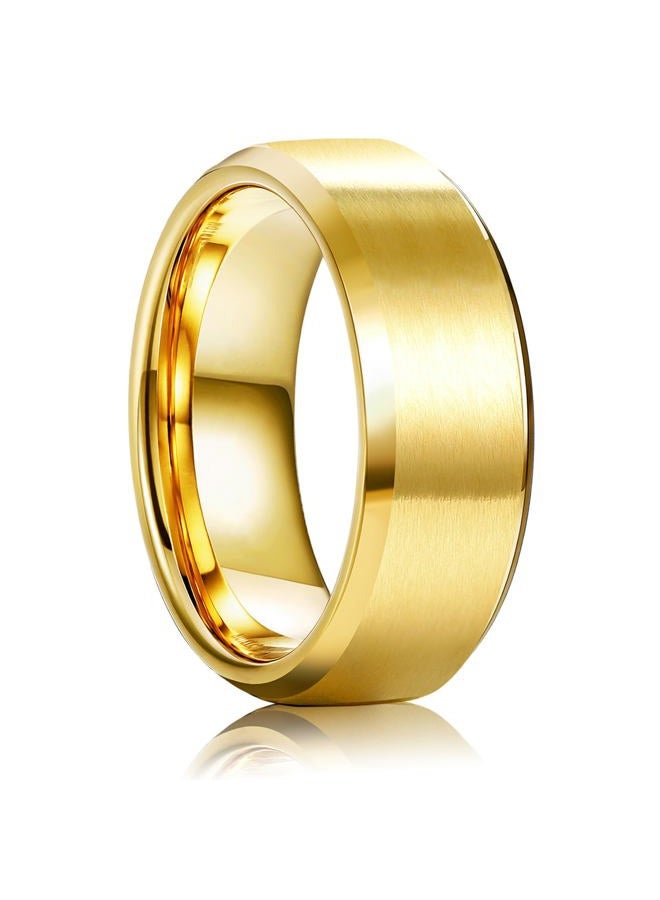 Jstyle Stainless Steel Rings for Men Women 8MM Wedding Band Rings Matte Surface - Beveled Polished Edge Mens Ring Size 6-14, 8.5, Metal, No Gemstone - Image 1