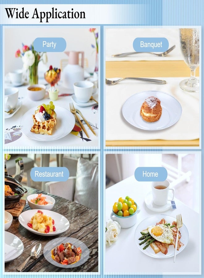 BATTIPAW 200 Pcs Clear Plastic Plates for Party, 5 inch Disposable Hard Plastic Dinner Plates Small Dessert/Salad Plates for Wedding Parties - Image 4