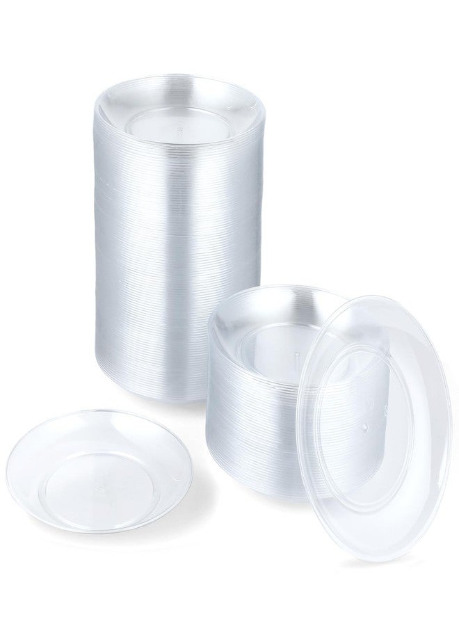 BATTIPAW 200 Pcs Clear Plastic Plates for Party, 5 inch Disposable Hard Plastic Dinner Plates Small Dessert/Salad Plates for Wedding Parties - Image 5