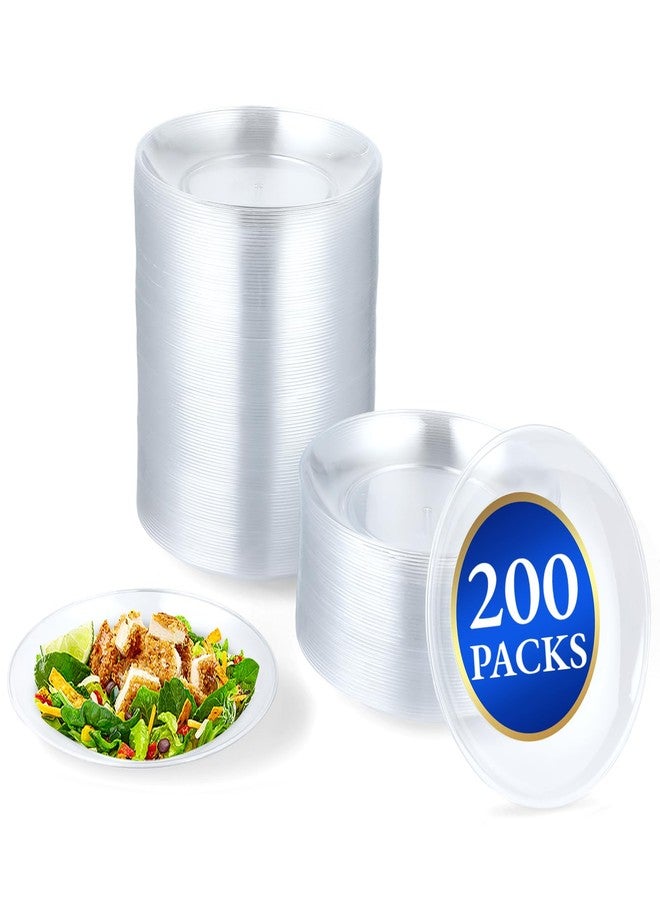 BATTIPAW 200 Pcs Clear Plastic Plates for Party, 5 inch Disposable Hard Plastic Dinner Plates Small Dessert/Salad Plates for Wedding Parties - Image 1