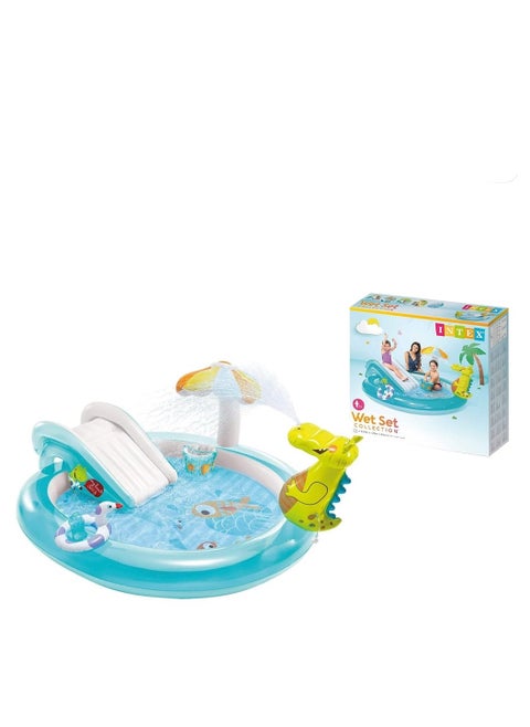 Dino Water Fun Play Center – Inflatable Pool with Slide & Sprayer