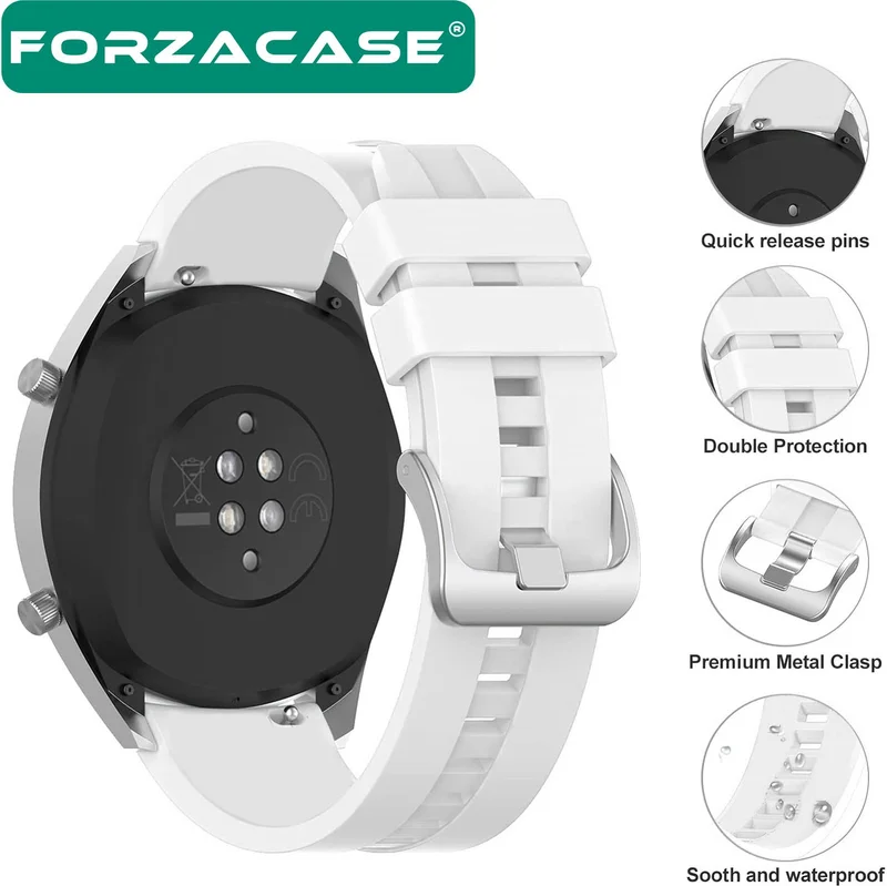 Forzacase Huawei Watch GT5 46 Compatible with Buckle Stripe Pattern Silicone Strap - FC369