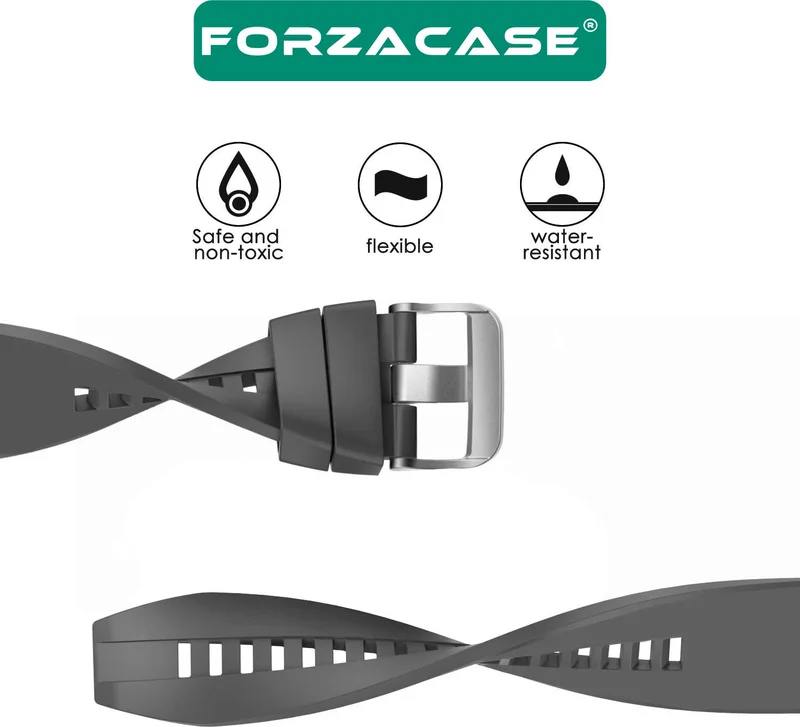 Forzacase Huawei Watch GT5 46 Compatible with Buckle Stripe Pattern Silicone Strap - FC369