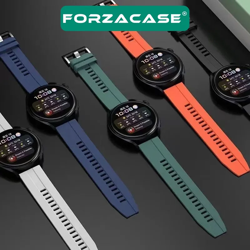 Forzacase Huawei Watch GT5 46 Compatible with Buckle Stripe Pattern Silicone Strap - FC369