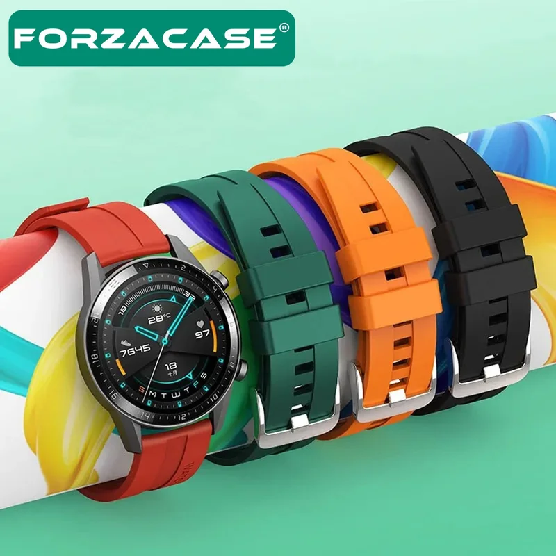 Forzacase Huawei Watch GT5 46 Compatible with Buckle Stripe Pattern Silicone Strap - FC369
