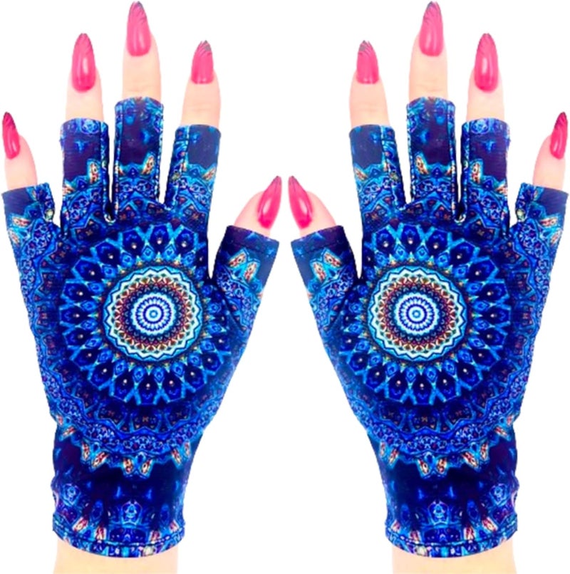 ManiGlovz Bohemian UPF 50+ UV Light Protective Nail Gloves for Women - Image 1