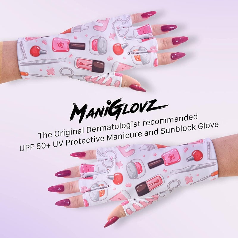 ManiGlovz Bohemian UPF 50+ UV Light Protective Nail Gloves for Women - Image 2