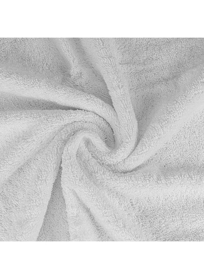 CASA COPENHAGEN - Solitaire Designed in Denmark 600 GSM 2 Bath Towels 2 Hand Towels 2 Washcloths, Super Soft Egyptian Cotton 6 Towels Set for Bathroom, Kitchen & Shower - White + Grey Violet - Image 1