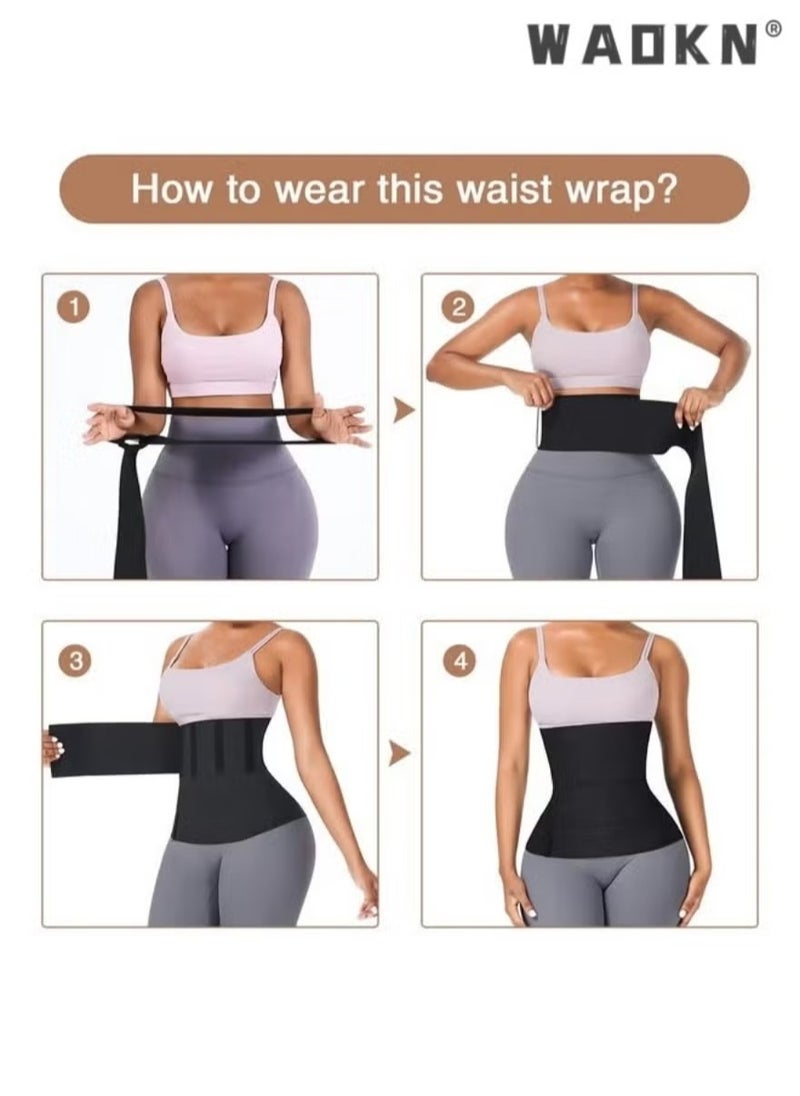 Waist Trainer Women, Waist Cincher Belt Shapewear Body Shaper Sports Girdles Waist Trimmer Postpartum Belly Wrap Adjustable Comfortable Lumbar Waist Support Belt for Slimming，Fitness Workout,Elastic Waistband for Sports,Fitness, Abdominal Tightening, Women'S Wrapped Abdominal Exercise Belt, Slimming Thin Shaping Belt Adjustable Fat Burning Shaping Waistband(Black)