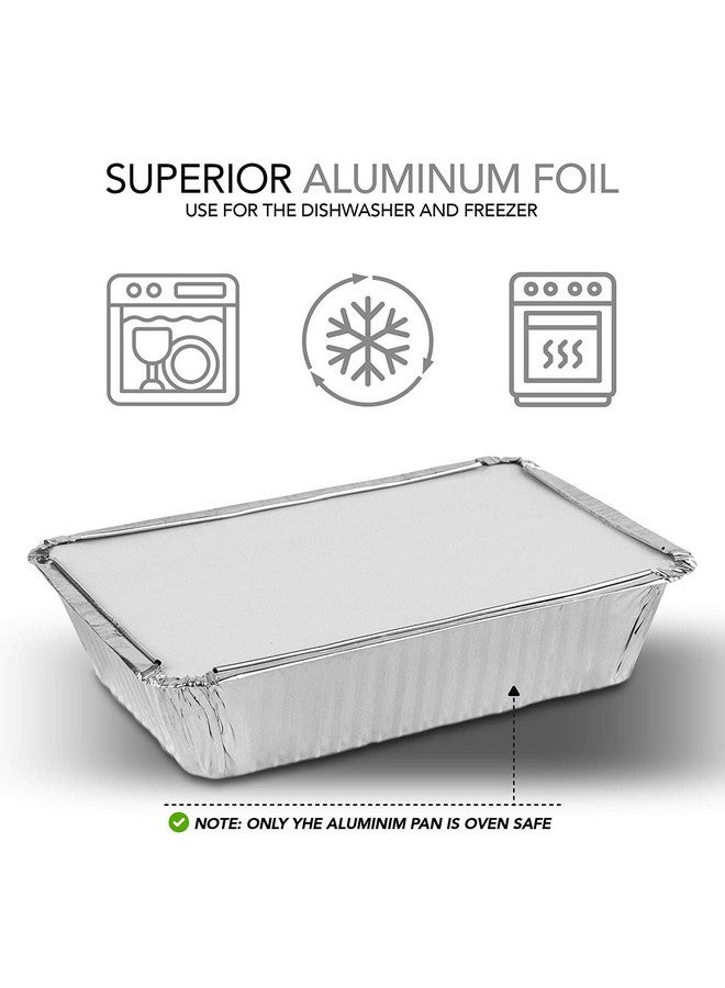 Stock Your Home Aluminum Pans Take Out Containers with Lids (50 Pack) 2 Lb Disposable Aluminum Foil Oblong Pans with Cardboard Covers - To Go Food Storage Containers for Baking, Meal Prep, Takeout and Freezer - Image 4