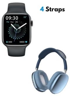 BSNL BSNL Unisex Smart Watch 9 With Wireless Bluetooth Headset + 4 Straps GPS Always On Display Body Temperature BT Call NFC For IOS Android - Multicolour  - Image 1