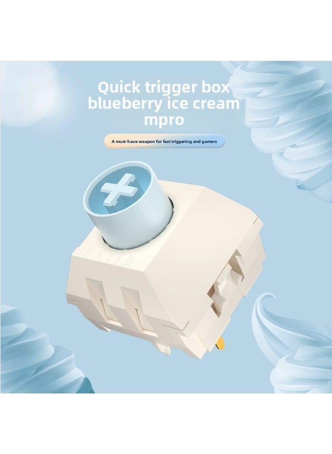 Kaihua Kailh Box Blueberry Ice Cream Pro Fast Silver Trigger Pom Cream Linear Mechanical Keyboard Shaft Body 