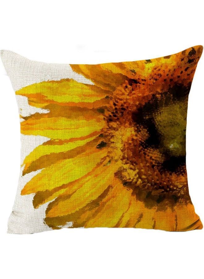 NIBEMINENT Sunflower Themed Decorative Cushion Cover Multicolour - Image 1