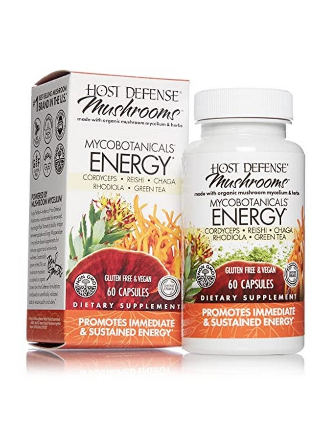 Host Defense Mycobotanicals Energy Capsules Promotes Immediate And Sustained Energy Mushroom Supplement 60 Capsules Unflavored - Image 1