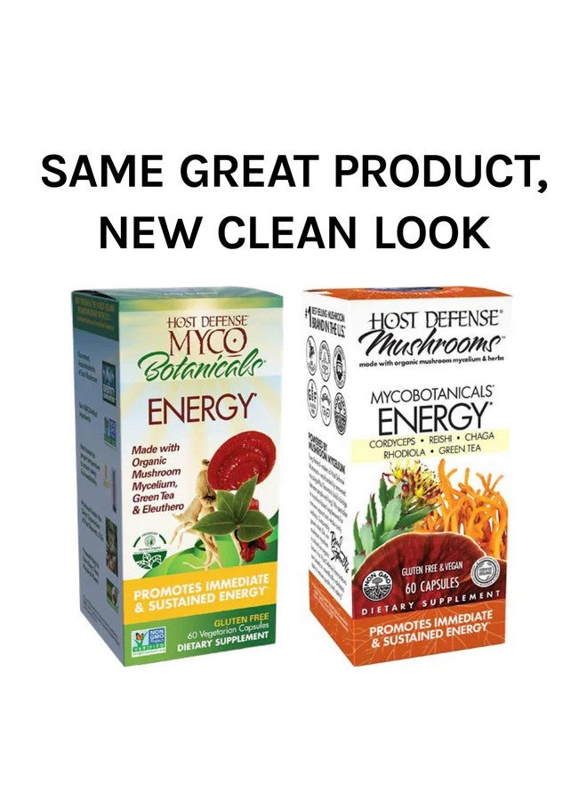 Host Defense Mycobotanicals Energy Capsules Promotes Immediate And Sustained Energy Mushroom Supplement 60 Capsules Unflavored - Image 2