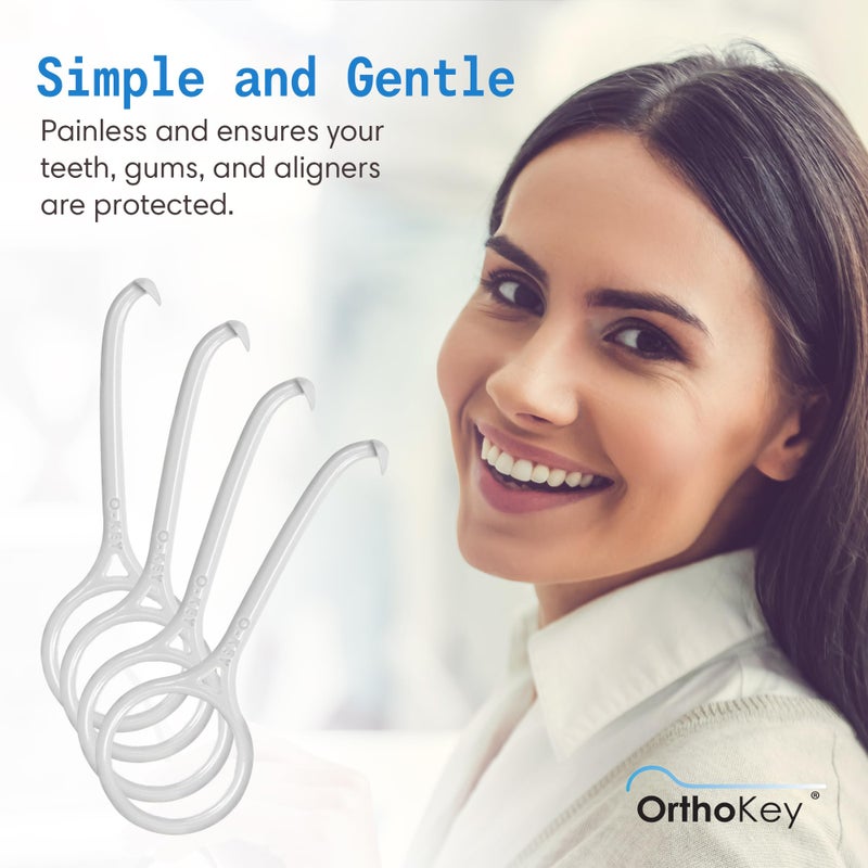 OrthoKey Clear Aligner Removal Tool - Dental Grade Invisalign Remover for Invisible Braces, Retainers, and Aligners, White (4-Pack) - Image 4