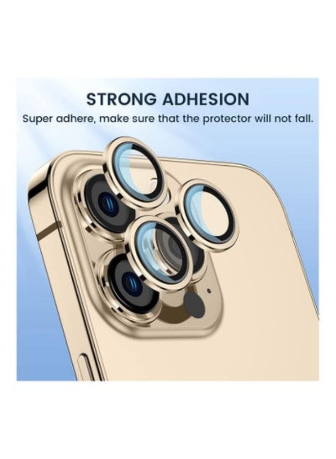 ACLIX For iPhone 14 Pro 6.1 inch iPhone 14 Pro Max 6.7 inch Camera Lens Protector Anti Scratch HD Tempered Metal Glass Camera Screen Protector Shockproof Cover Film [Show Original Camera] Gold - Image 3