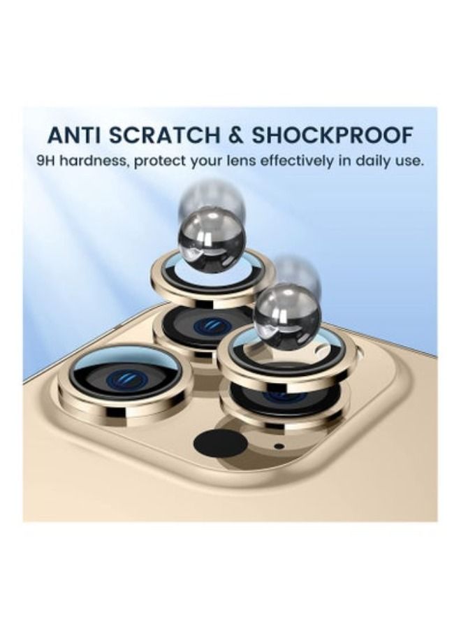 ACLIX For iPhone 14 Pro 6.1 inch iPhone 14 Pro Max 6.7 inch Camera Lens Protector Anti Scratch HD Tempered Metal Glass Camera Screen Protector Shockproof Cover Film [Show Original Camera] Gold - Image 4