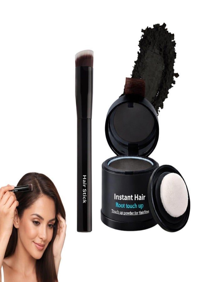 XEWOi Hair Cover Up Powder Black, Instant Grey Hair Concealer & Root Touch Up, Natural Hairline Filler for Thinning Hairs, Quick Cover-Up Powder for Grey Roots, Long Lasting & Sweat Resistant Formula - Image 1