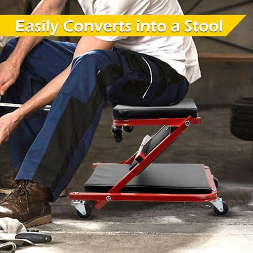 MaxWorks 50873 2 in 1 Mechanic Creeper 36 inch Z-Creeper Seat 300 lbs Capacity Low Profile Creeper with 6 pcs Casters for Garage Shop Auto Repair - Image 3