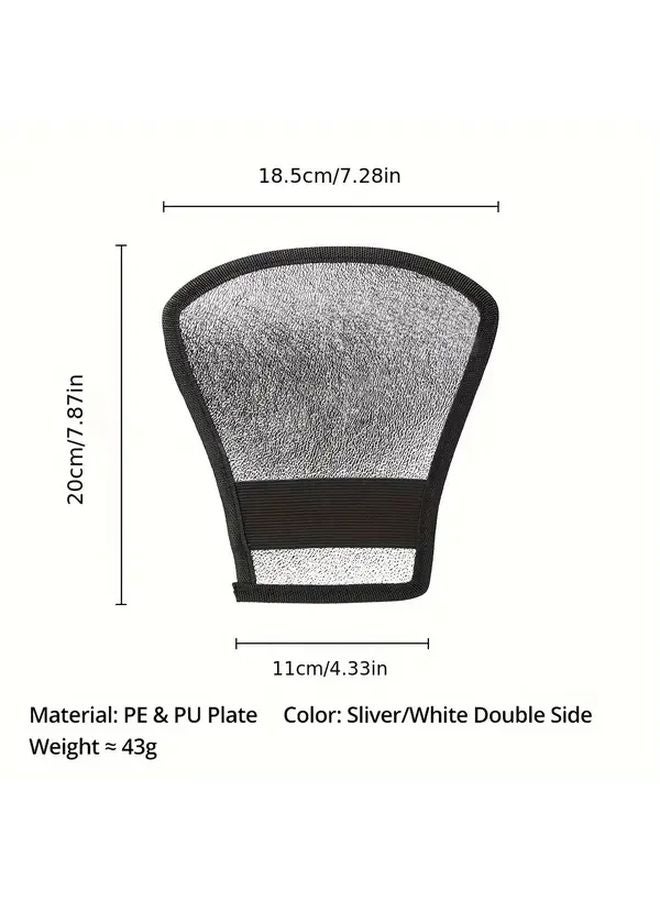 Silvery White Dual Sided Reflector For Flash Photography TPU Material Compatible With Canon Nikon - Image 1