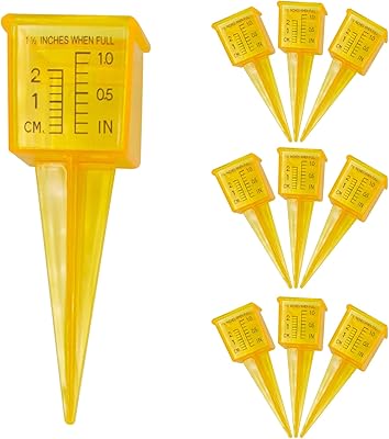 UOIENRT UOIENRT 10 Pack Rain Gauges, 1.5 inch Sprinkling Gauge with Printed Numbers for Garden, Yard, Lawn, Wide Mouth  - Image 1
