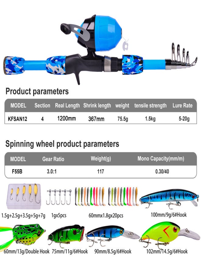 Proberos Offshore Angling Gear Suit Portable Sea Fishing Accessory Bag Set Retractable Fishing Rod Fishing Reel Fishing Tools Kit Fishing Bag - Image 4