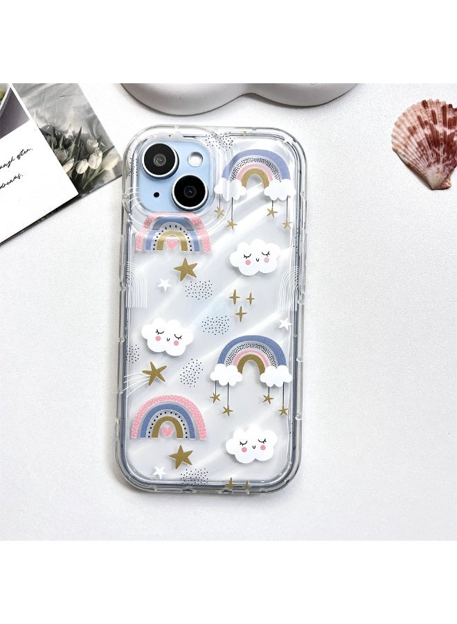 NIBEMINENT Airbag Anti Falling Nebula Rainbow Protective TPU Case Cover For iPhone 14 Clear - Image 1