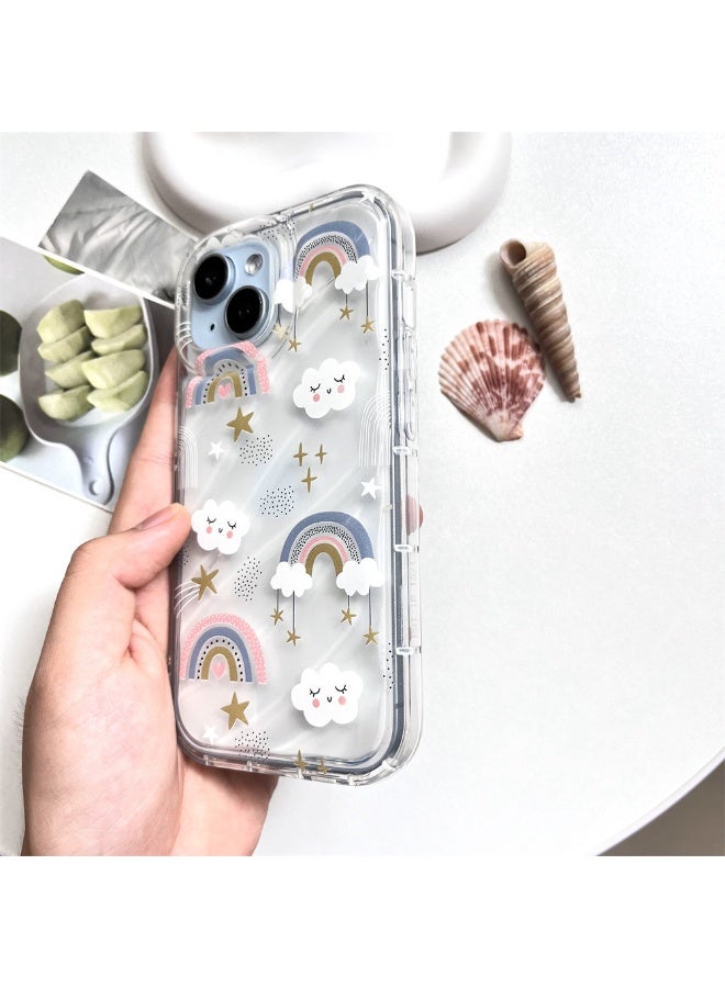 NIBEMINENT Airbag Anti Falling Nebula Rainbow Protective TPU Case Cover For iPhone 14 Clear - Image 3