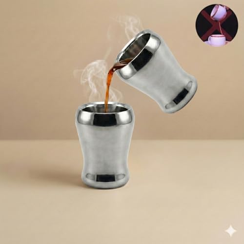 Human Hydro Stainless Steel Mugs – Set of 2 (240 ml Each) | Durable Coffee Mugs & Tea Cups | Rust-Free, Spill-Proof, Easy to Clean - Image 4