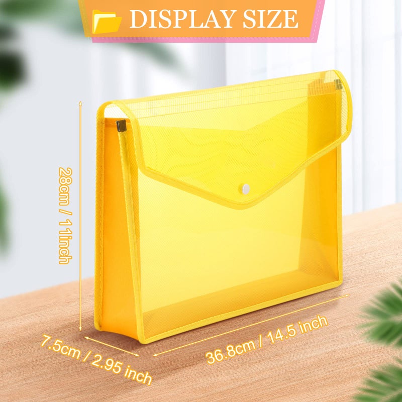 Epakh 27 Pack B4 Plastic Expanding File Folders Waterproof Transparent Expandable File Folder Wallet Document Organizer with Snap Button Closure for School Office Business (Bright Color) - Image 2