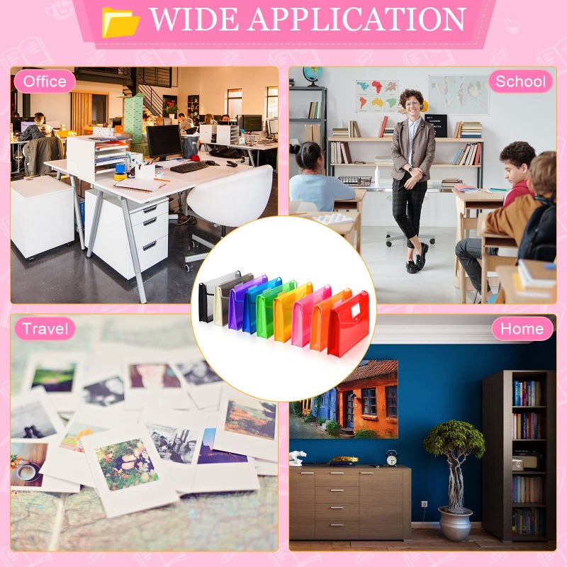 Epakh 27 Pack B4 Plastic Expanding File Folders Waterproof Transparent Expandable File Folder Wallet Document Organizer with Snap Button Closure for School Office Business (Bright Color) - Image 5