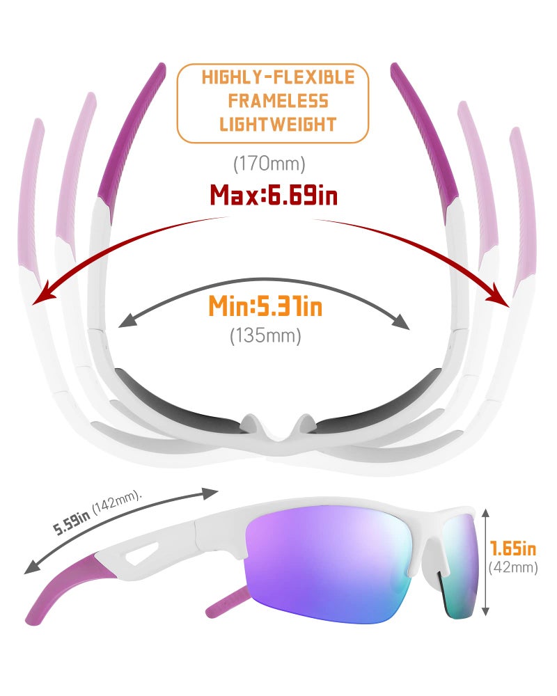 FEISEDY FEISEDY Polarized Sports Sunglasses Driving Cycling Shades For Men Women Baseball Running UV Protection Sunglasses B2878  - Image 4