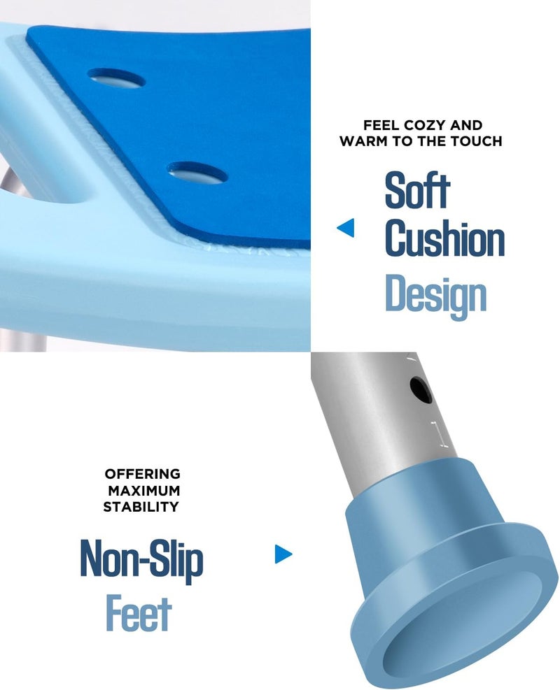 Brosive Shower Chair for Inside Shower - 450lb, Shower Stools for Elderly Seniors, Shower Benches for Adults, Bath Chair Shower Benches for The Disabled,Shower Seats, Blue Tub Chair - Image 5