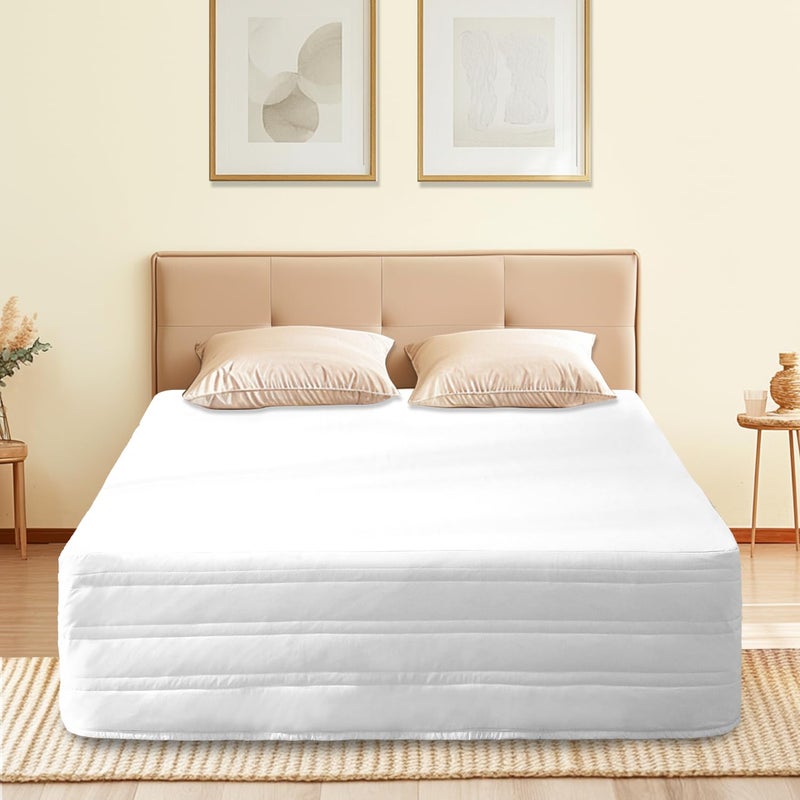 Ramesses Bed Skirt King Size with 14 inch Drop,Blended Quilted Bedframe Cover, Box Spring Cover,Wrap Around Bed Skirt,Fade Resistant Dust (White, King) - Image 5