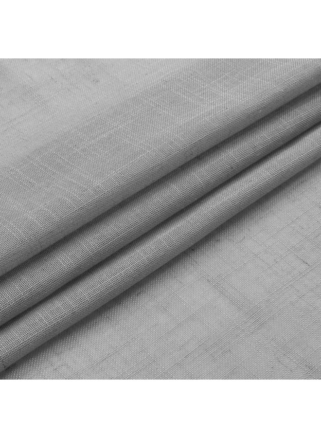 Central Park Silver Gray Solid Waterfall Valance Curtain Panel Linen Blend Semi Sheer Rod Pocket Kitchen Curtain with Tassel Accessories for Living and Bedroom Window Treatment Drape, 56"x38", 1 Piece - Image 3