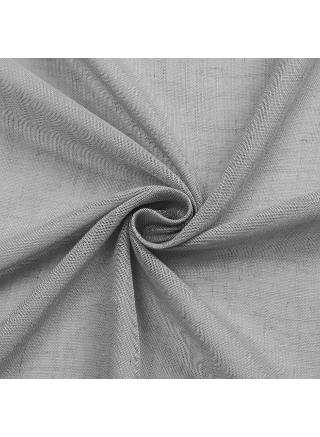 Central Park Silver Gray Solid Waterfall Valance Curtain Panel Linen Blend Semi Sheer Rod Pocket Kitchen Curtain with Tassel Accessories for Living and Bedroom Window Treatment Drape, 56"x38", 1 Piece - Image 4