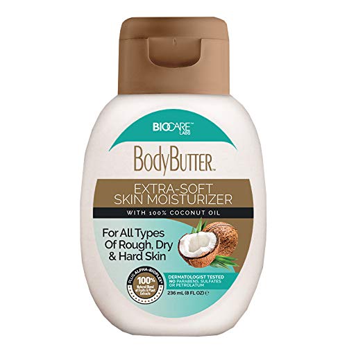 Biocare Body Butter ExtraSoft Skin Moisturizer with 100 Coconut Oil For All Types of Rough Dry Hard Skin 8 Oz