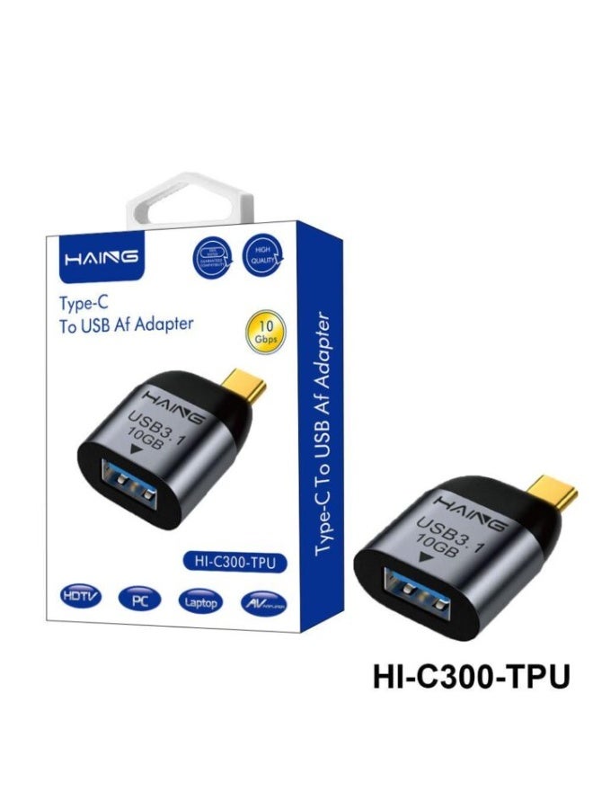 Haing USB-C 3.1 MALE TO USB-A FEMALE OTG ADAPTER USB3.1 GEN 2 10GBPS - Image 1