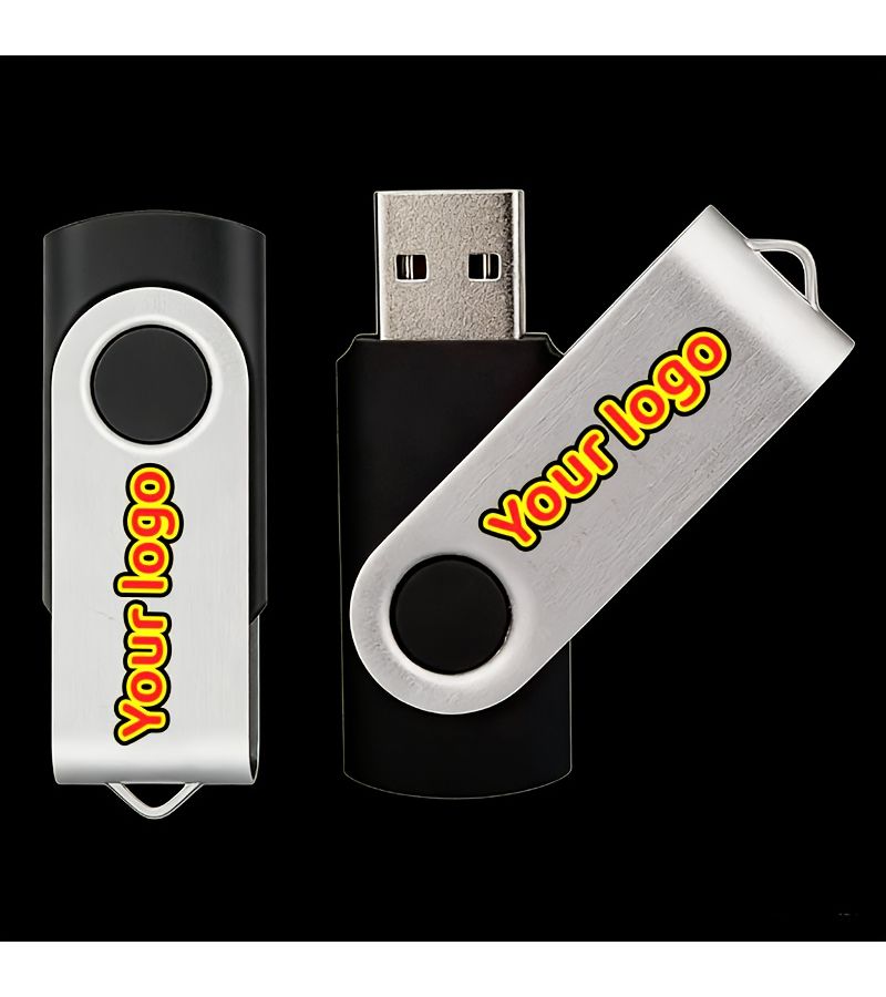 10 فلاشة USB 2.0 حمراء قابلة للدوران 2GB هدية مع مشبك وشعار مخصص - Image 4