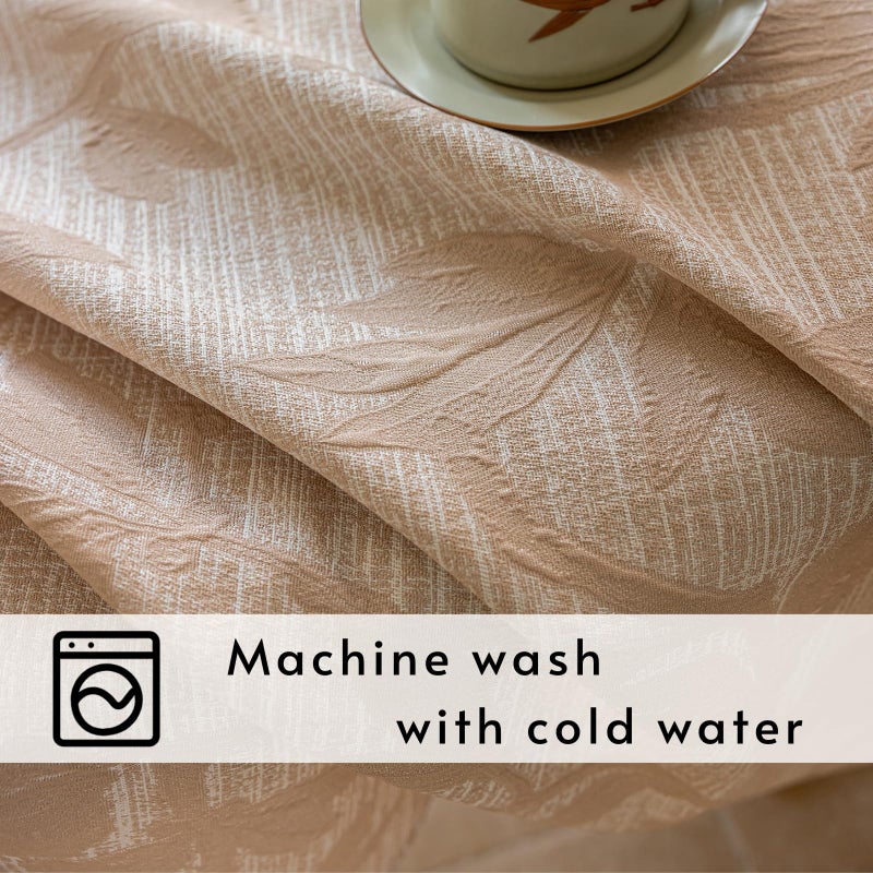 AIRCOWRIE Cotton Linen Tablecloth for Rectangle Tables, Heavy Duty Wrinkle Free Water Resistant Washable Cloth Dining Table Cover for Kitchen and Outdoor Use(Begonia Flower, 54â€Ã—78â€, Rectangle) - Image 4