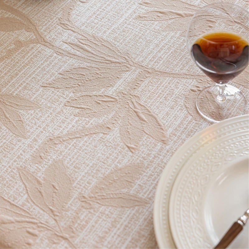AIRCOWRIE Cotton Linen Tablecloth for Rectangle Tables, Heavy Duty Wrinkle Free Water Resistant Washable Cloth Dining Table Cover for Kitchen and Outdoor Use(Begonia Flower, 54â€Ã—78â€, Rectangle) - Image 5