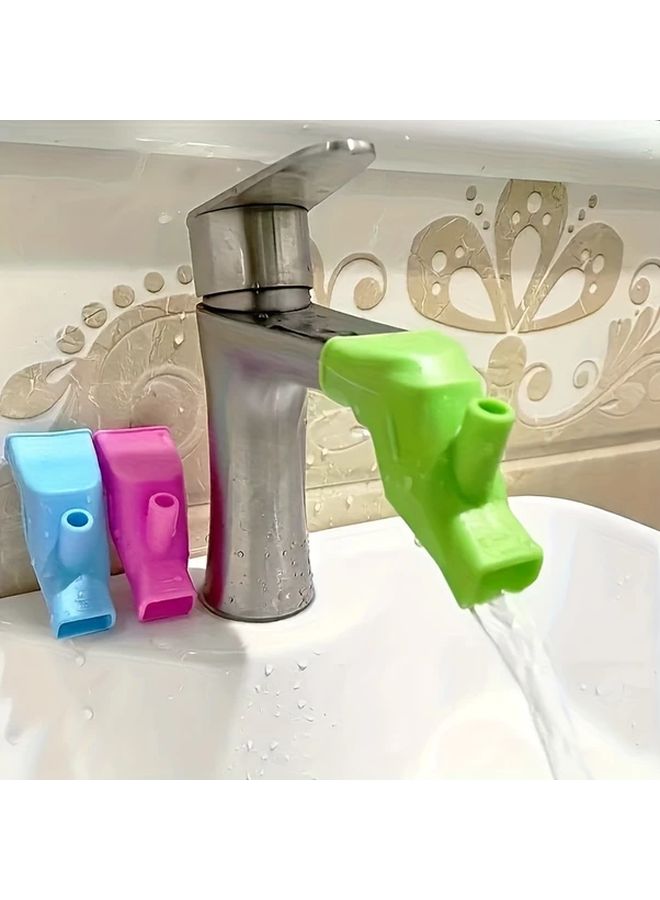 3 قطع واقي رذاذ سيليكون ممتد للحنفية مع موصل خرطوم مرن ألوان مختلطة - Image 2