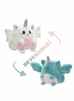 Reversible Plush Toys, Plushies Whale Unicorn Plush Vivid Expression Cat Mood Plushie Stuffed for Adult Kids Girl Boy Birthday Gift