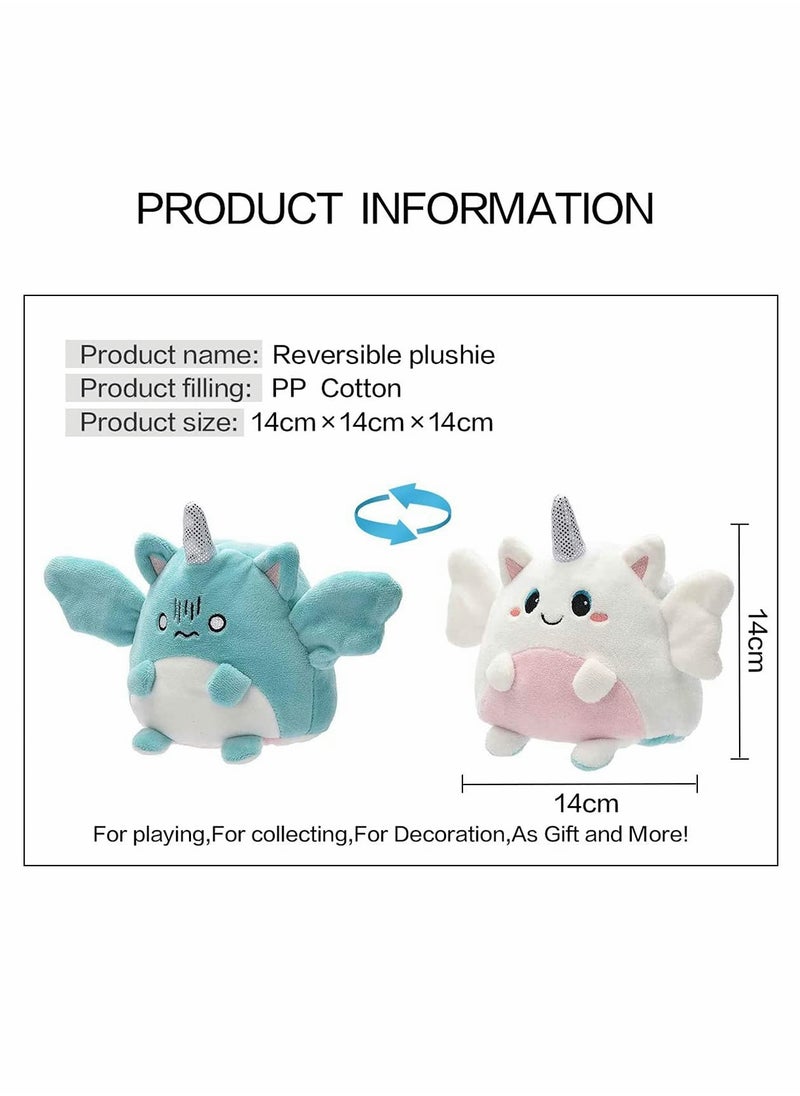 Excefore - Reversible Plush Toys, Plushies Whale Unicorn Plush Vivid Expression Cat Mood Plushie Stuffed for Adult Kids Girl Boy Birthday Gift - Image 1